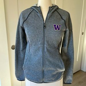 UW dawgs University of Washington fleece full-zip with hood